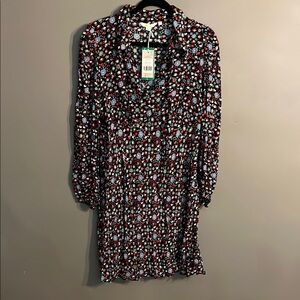 Boden Floral Black Dress NWT